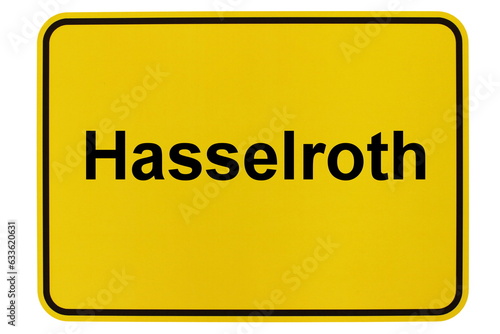 Illustration eines Ortsschildes der Gemeinde Hasselroth in Hessen