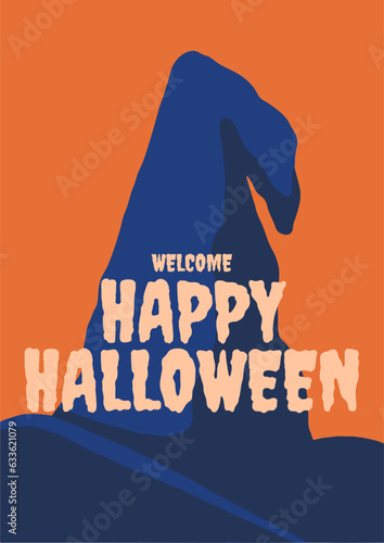 close up witch hat halloween poster illustration