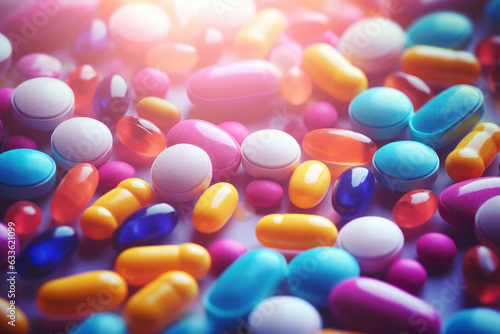 Vibrant Collage of Colorful Pills Representing Drug Interactions