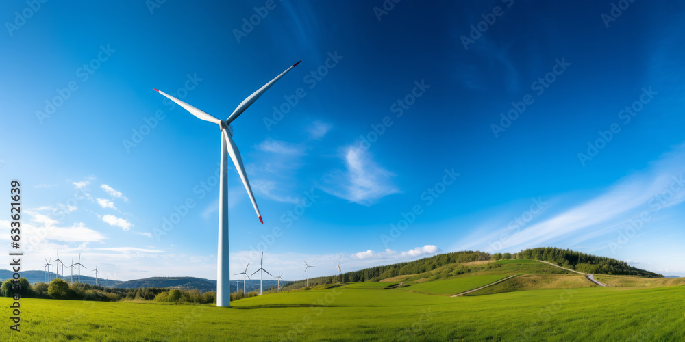 Majestic Wind Turbine in Green Fields Majestic Wind Turbine in Green Fields