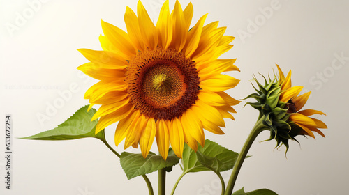 sunflower on white background