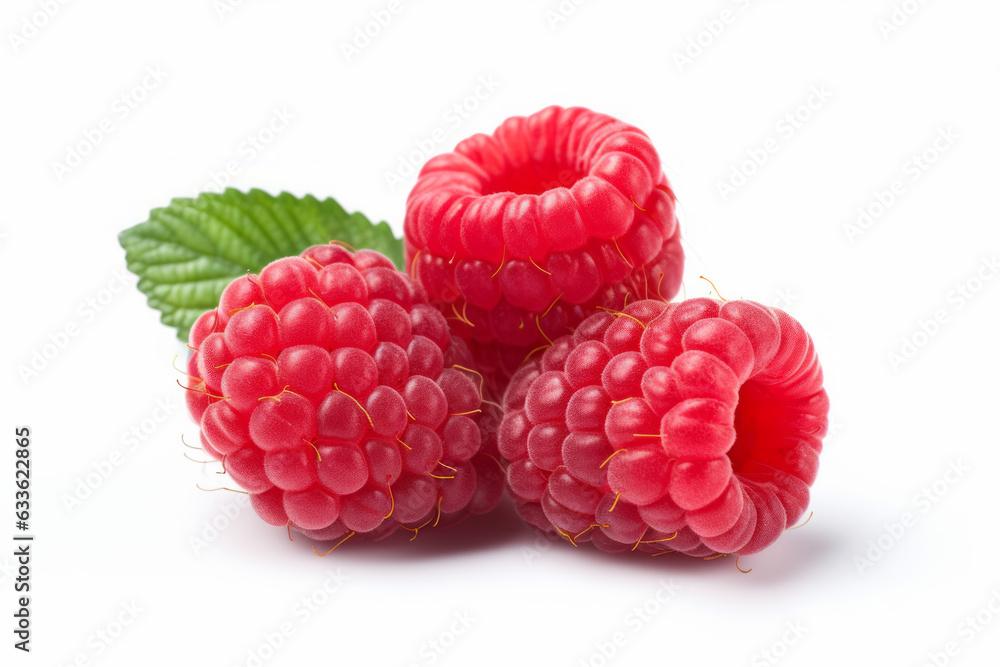 Vibrant Raspberry on a Clean White Background Vibrant Raspberry on a Clean White Background
