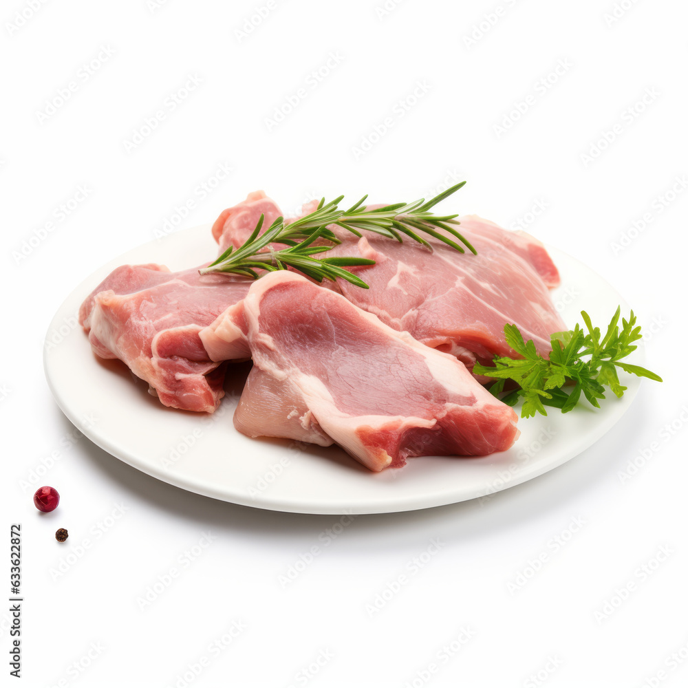 Delicious Rabbit Meat on a Clean White Background Delicious Rabbit Meat on a Clean White Background