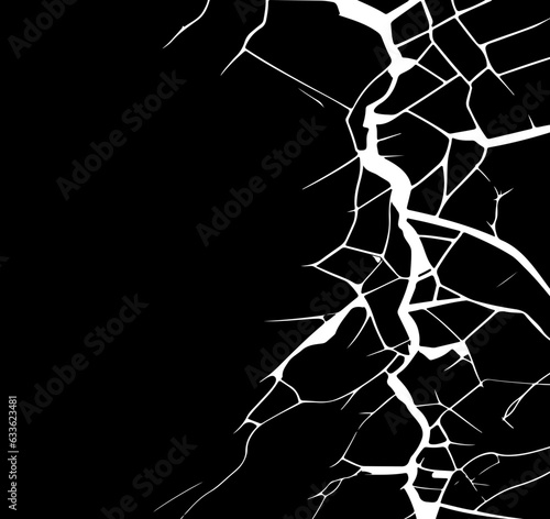 Broken glass frame, the cracks texture background, vector illustration.