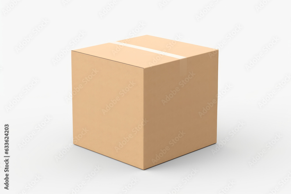 Minimalist Packaging Box Mockup on White Background