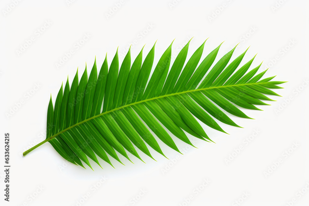 Obraz premium Exquisite Palm Leaf Isolated on White Background