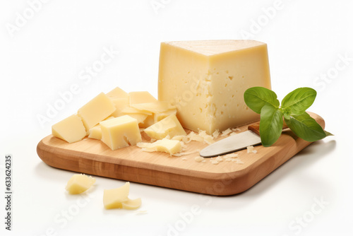 Deliciously Aged Parmesan Cheese on a Clean White Background