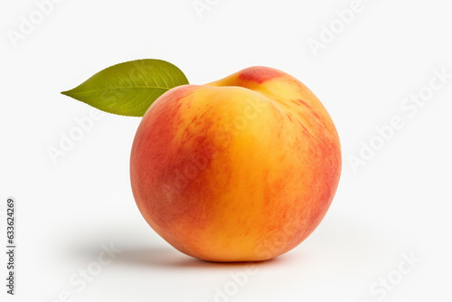 Fresh and Juicy Peach on a Clean White Background