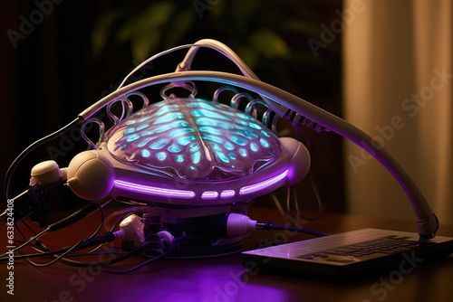 neuromodulation therapy device with glowing lights photo