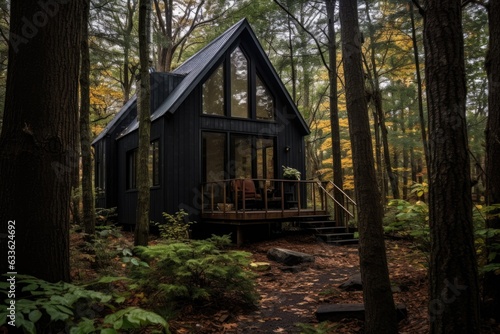 tiny home nestled among trees