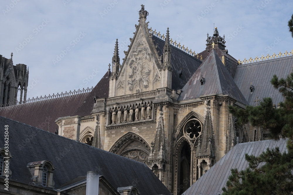 Notre Dame de Reims Cathedral. Gothic architecture.