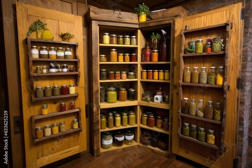 pantry door storage with various condiments