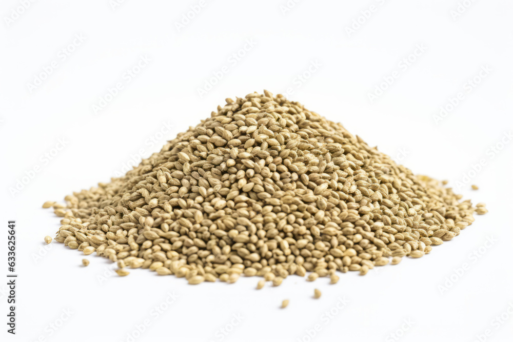 Fresh and Nutritious Hemp Seeds on a Clean White Background Fresh and Nutritious Hemp Seeds on a Clean White Background