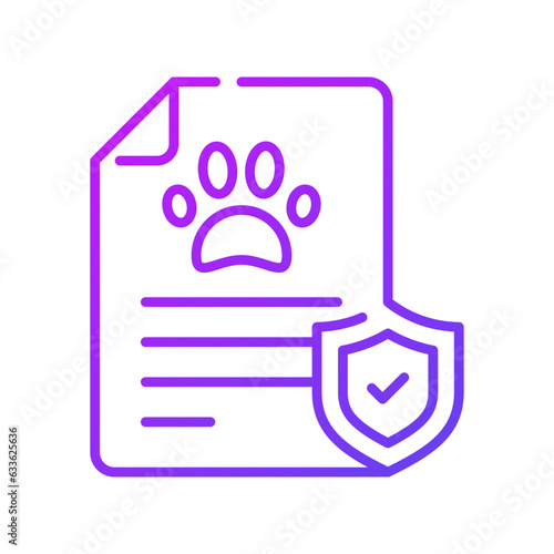 Dog or cat paw print on document, Check out this pet insurance vector design,