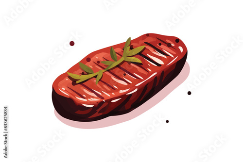 cooked beef steak vector flat minimalistic isolated illustration