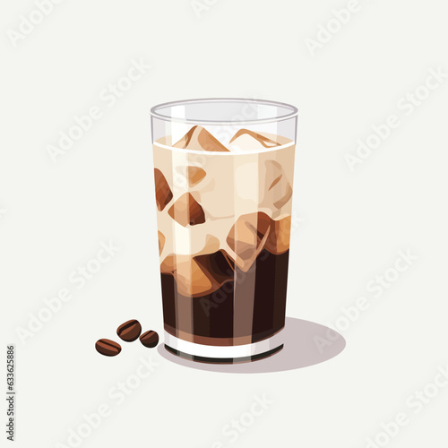 Iced coffee vector flat minimalistic isolated illustration