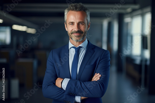 Businessman Ceo standing in office arms crossed pose