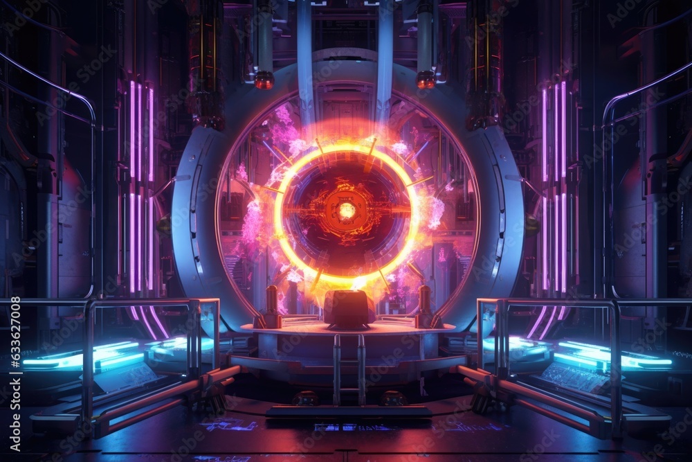 futuristic fusion reactor core with vibrant plasma futuristic fusion reactor core with vibrant plasma