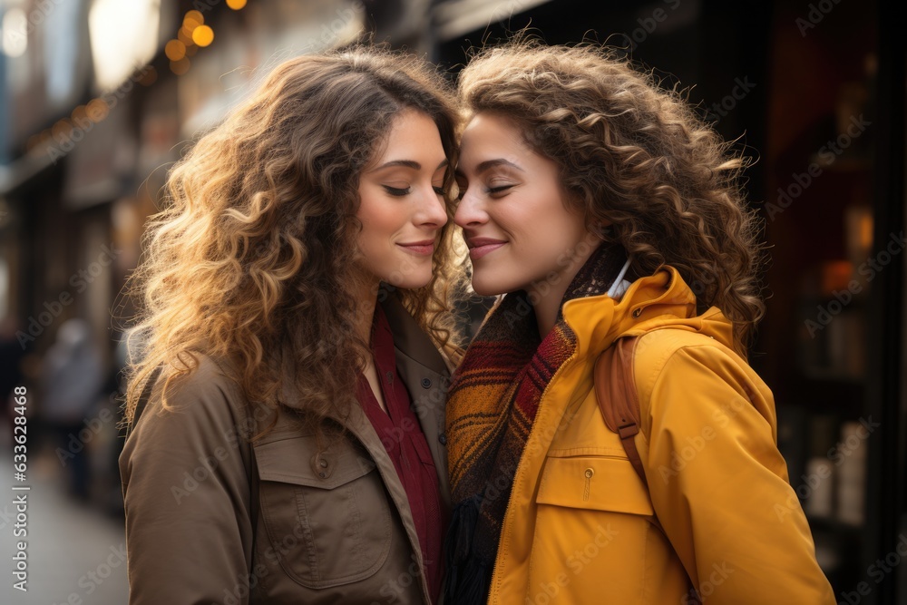 LGBT - Two girls in love sharing a kiss - Stock photography concepts