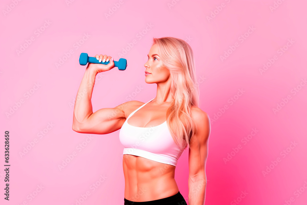 Muscular Elegance: Lean Blonde with a Strong Physique. Attraction to Workouts in Her Gaze. Fitness and Grace Combine. Embracing Strength and Active Lifestyle. Generative Ai Muscular Elegance: Lean Blonde with a Strong Physique. Attraction to Workouts in Her Gaze. Fitness and Grace Combine. Embracing Strength and Active Lifestyle. Generative Ai