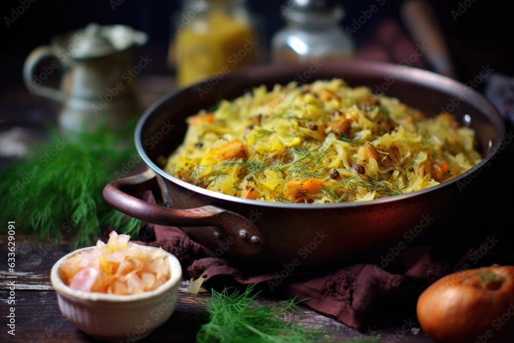 sauerkraut mix with carrot and dill