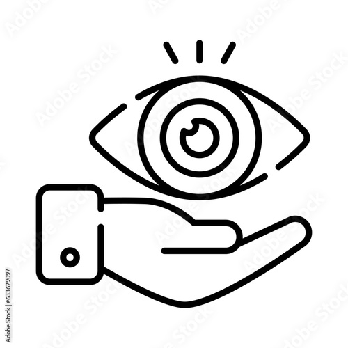 Eye care icon, ophthalmology vector design isolated on white background
