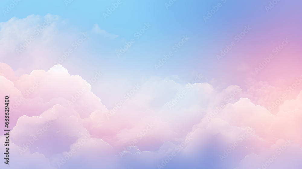 Pastel sky background with text space