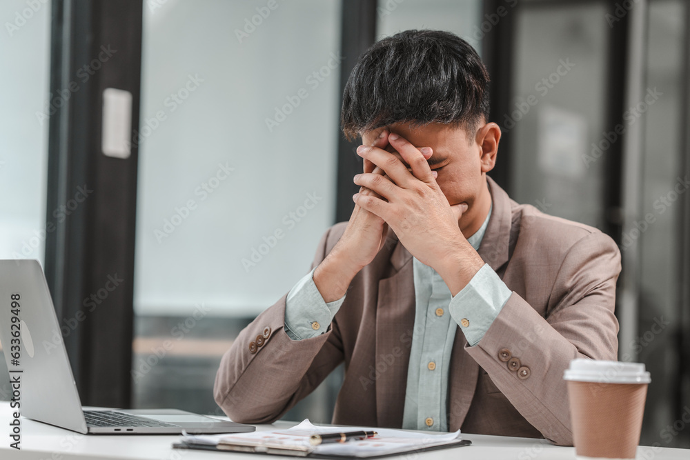 Asian business asian man supervisor analyse financial report of responsible worker pay attention on mistakes propose correction. Asian business asian man supervisor analyse financial report of responsible worker pay attention on mistakes propose correction.