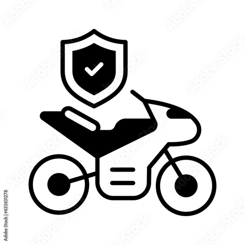 Bike insurance vector design, motorcycle insurance icon isolated on white background