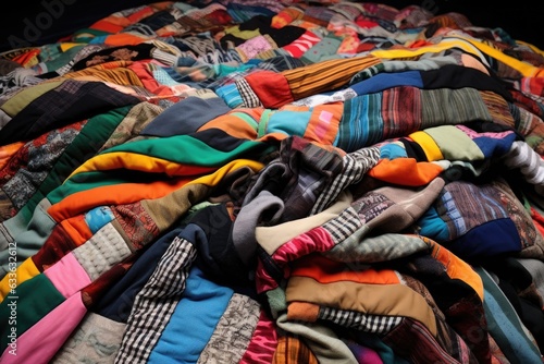 colorful patchwork quilt made from old clothes