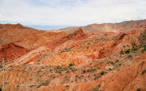 Fairytale canyon Skazka in Kyrgyzstan. Canyon Fairy Tale (Tosor), Issyk-Kul region.