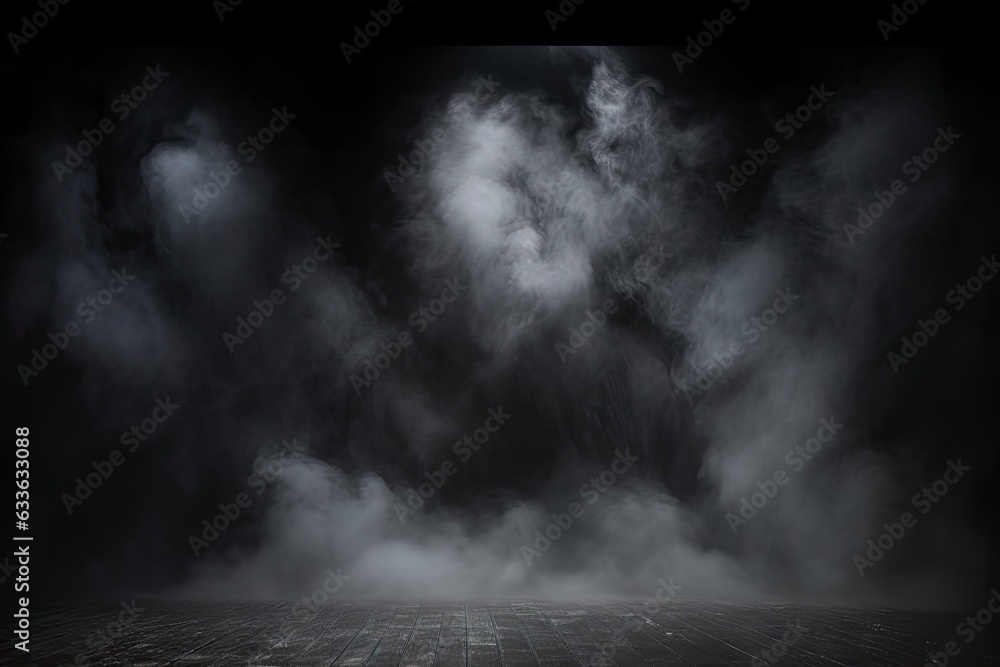 Product Showcase. Classic charm on black background. Abstract white smoke texture on vintage backdrop Product Showcase. Classic charm on black background. Abstract white smoke texture on vintage backdrop