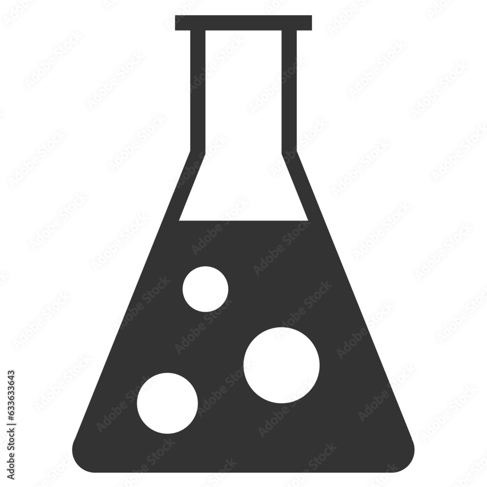 Conical flask flat icon on white background Conical flask flat icon on white background