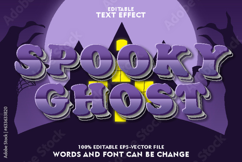 spooky ghost editable text effect emboss modern style
