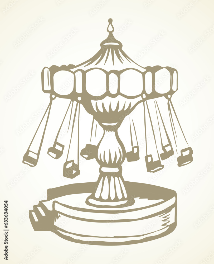 Obraz premium Attraction carousel. Vector doodle symbol