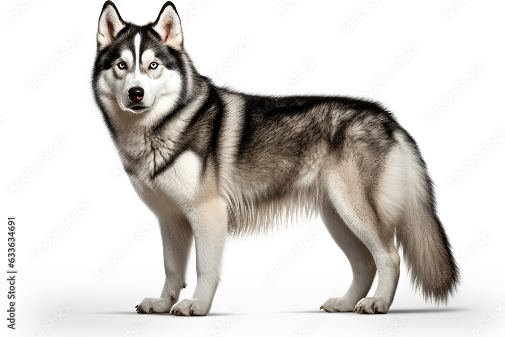 Siberian Husky dog isolated on white background