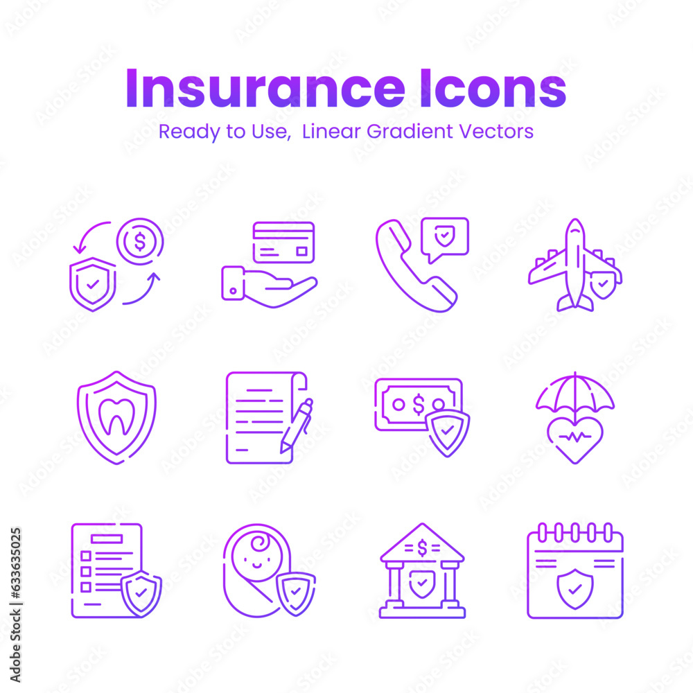 Check this beautifully designed insurance, security, and protection icons set, premium vector design Check this beautifully designed insurance, security, and protection icons set, premium vector design