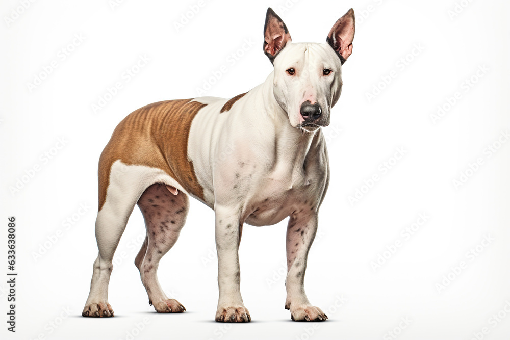 Bull terrier dog isolated on white background