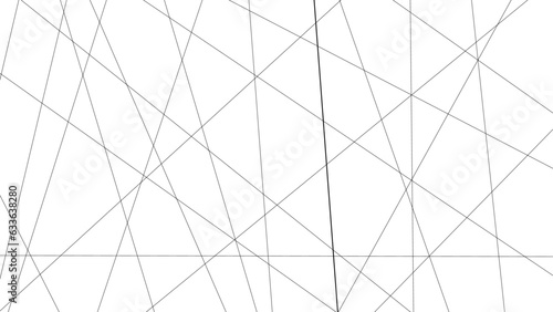 Abstract geometric lines background. Abstract black random chaotic liens with many squares and triangles shape background. 