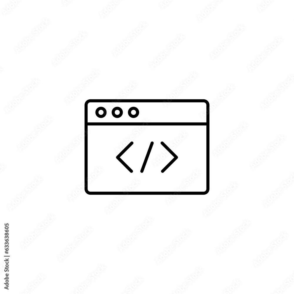 Coding line icon vector illustration. Coding line icon vector illustration.