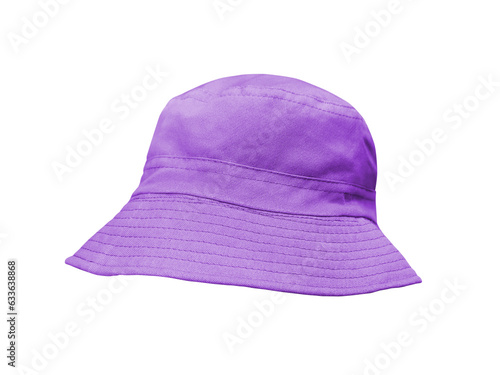 Purple bucket hat isolated on white background