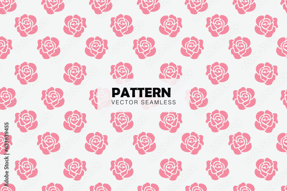 Pink roses simple flower pattern seamless repeat pattern Pink roses simple flower pattern seamless repeat pattern