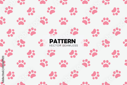 Cat paw cute pink shape seamless repeat pattern