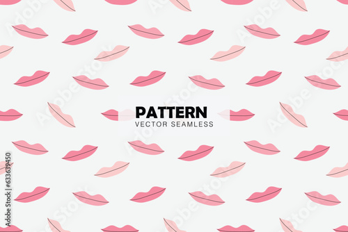 Pink lips cute simple shape seamless repeat pattern