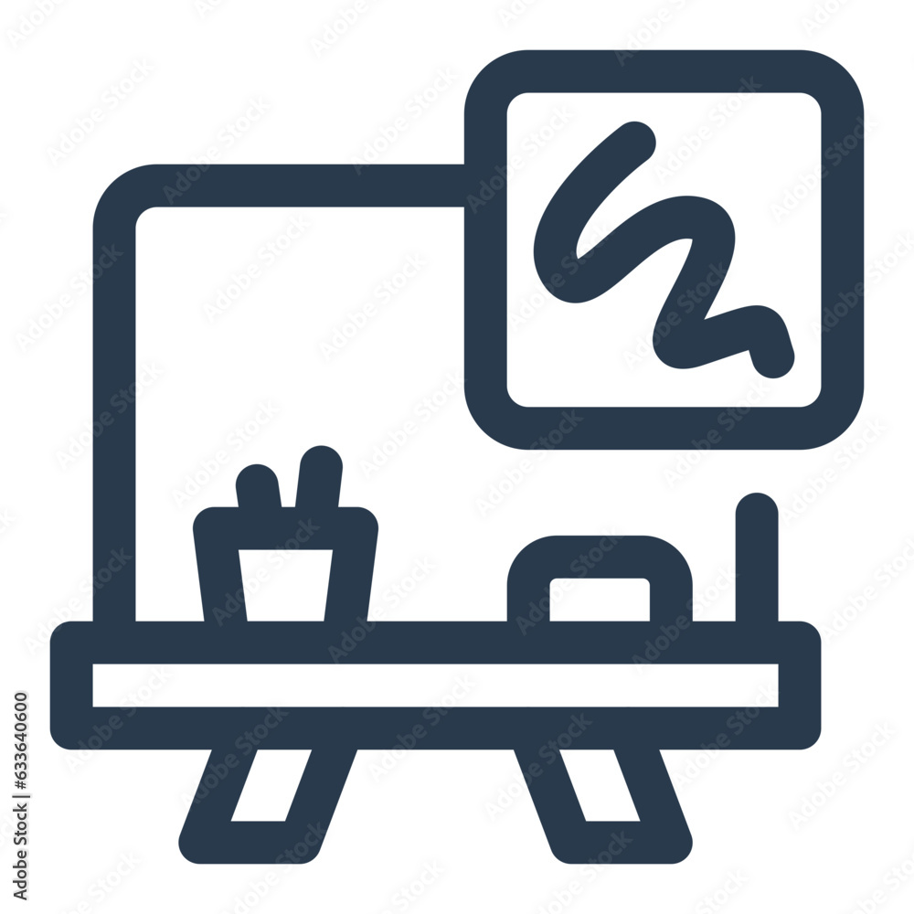 Teaching and learning in a classroom icon Teaching and learning in a classroom icon