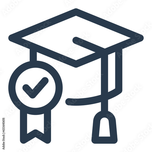 Graduation and academic achievement, mortarboard icon