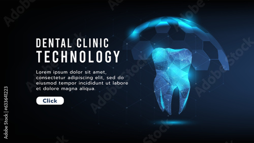Dental clinic healthcare medical technology background. Tooth design.Stomatology dental protection, treatment in clinic or hospital. Healthcare and medical..Vector illustration.