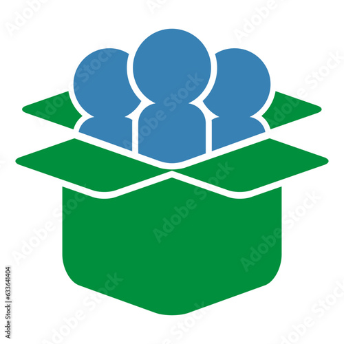 People Inside Box Logo Design Template 1