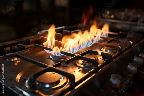 Gas burning kitchen stove