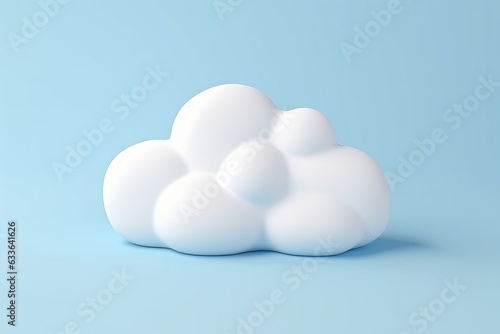 3D Render Cloud on Blue Background. Created Generative Ai © CYBERUSS